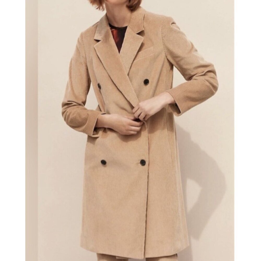 Aritzia Babaton Dahl Corduroy Long Coat In Butterscotch Brown XS​​​